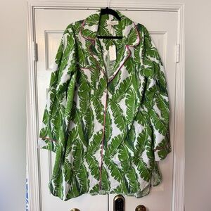 NWT Jaye’s studio Green Leaf Print Women's Sleepwear Set size XL